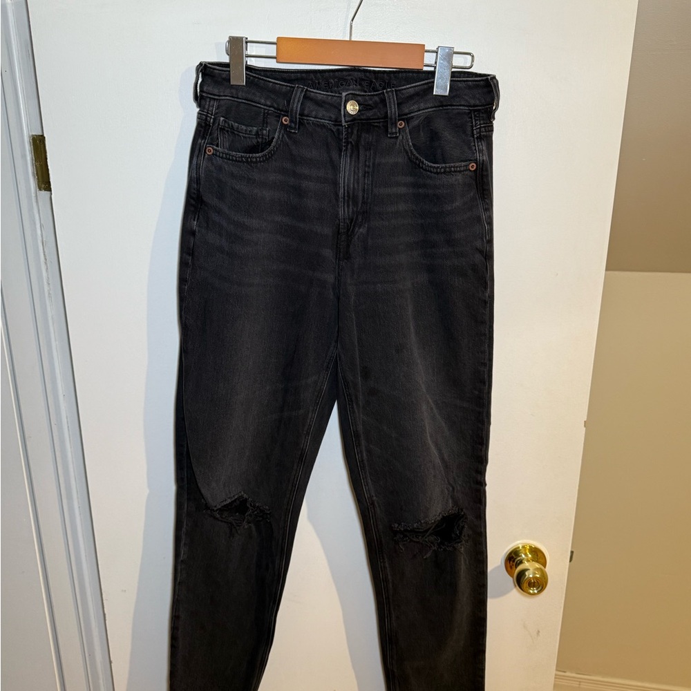 American Eagle Outfitters Black Ripped Straight leg